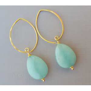 Earrings with faceted mint green Jade