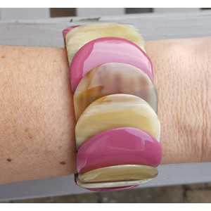 Armband aus Büffelhorn lila Lack