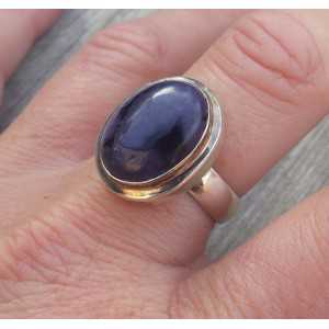 Zilveren ring gezet met Sugiliet ring maat 19 mm 