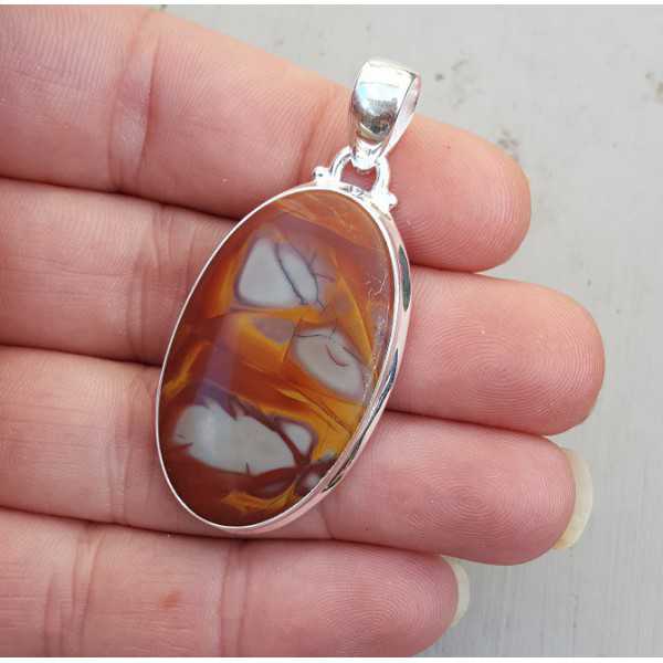 Silver pendant with oval cabochon Noreena Jasper