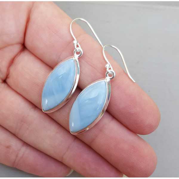 Silber Ohrringe-set mit marquise blue Opal