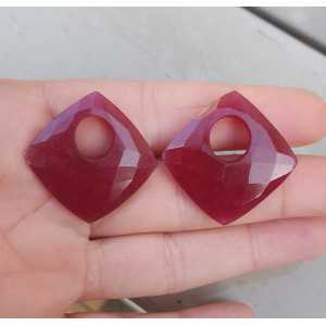 Creole Anhänger-set square Ruby