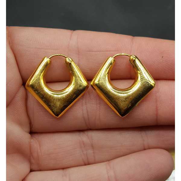 Gold plated square creoles