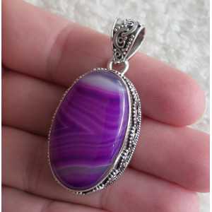 Silver pendant purple / pink Botswana in any setting 