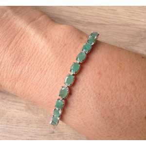Silber Armband mit Smaragd und d 