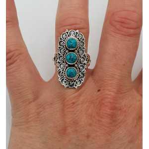 Silver ring set with Turquoise