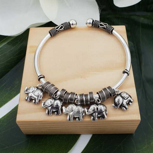 Silber Armband / Armreif mit Elefanten