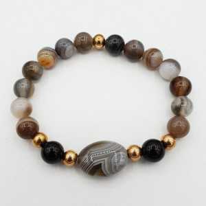 Bracelet from grey Agate and Botswana Agate