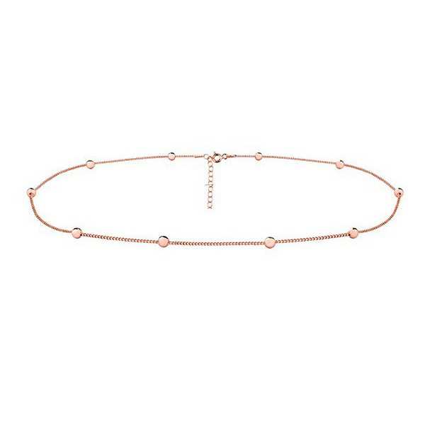 Ongekend Rosé goud vergulde choker ketting met balletjes KN-51