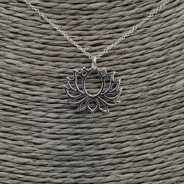 925 Sterling silver necklace with lotus pendant