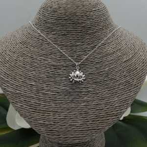 Sterling silver necklace with lotus pendant