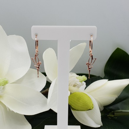 Rosé gilt earrings with eleven pendant