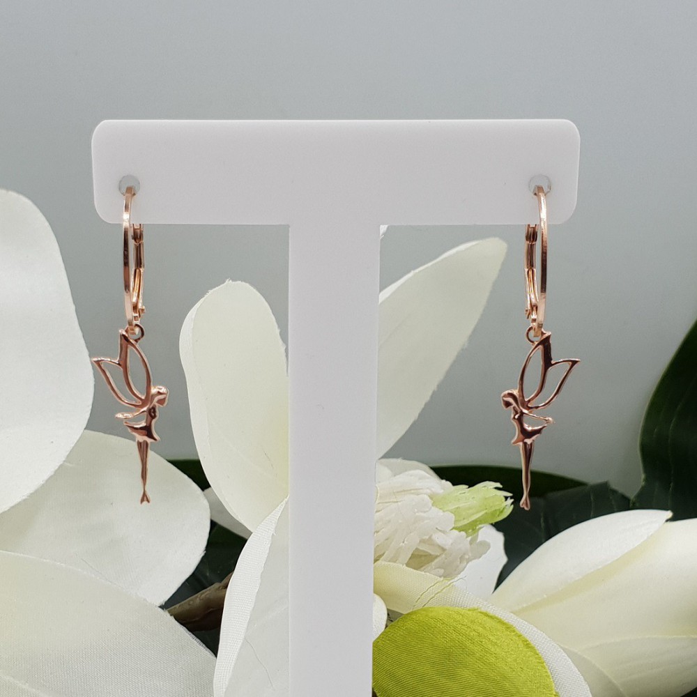 Rosé gilt earrings with eleven pendant