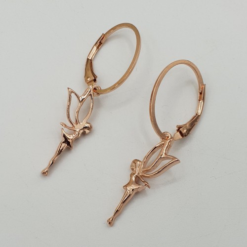 Rosé gilt earrings with...