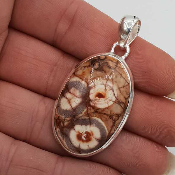 Silver pendant Birds Eye (Bird's eye) Jasper