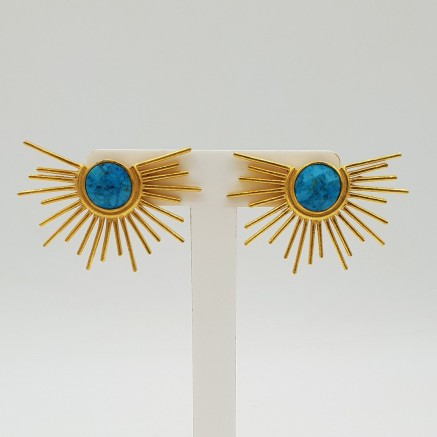 Gold-gold sunset earrings with Turquoise