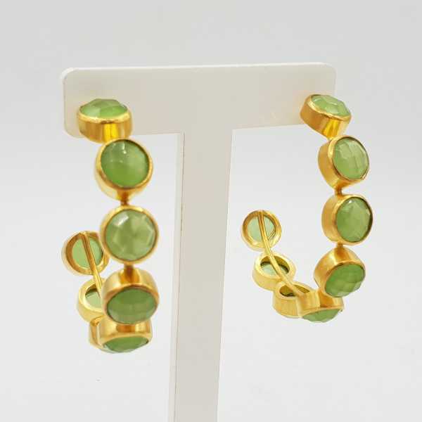Gold-plated creole with green Chalcedony
