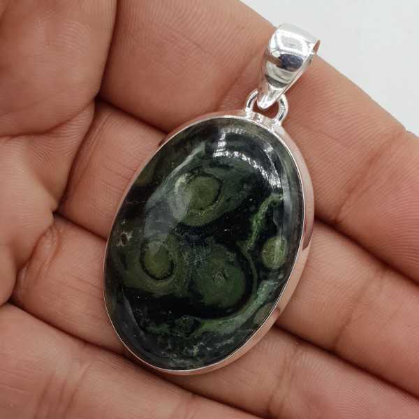 Ein Silber Anhänger set mit eine Ovale Kambaba Jasper