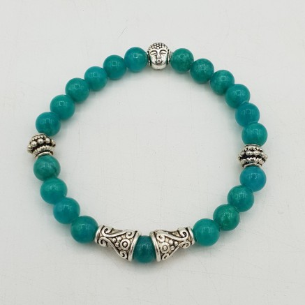 Bracelet made of 6 mm of sea-green Jade.