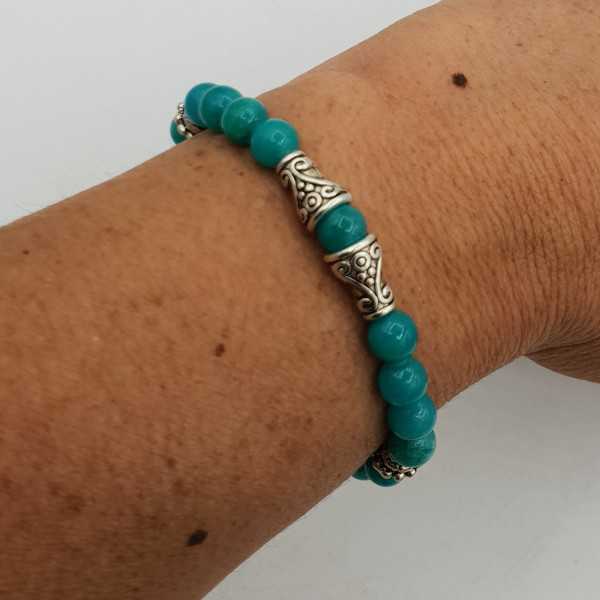 Armband aus 6 mm sea-grüne Jade.