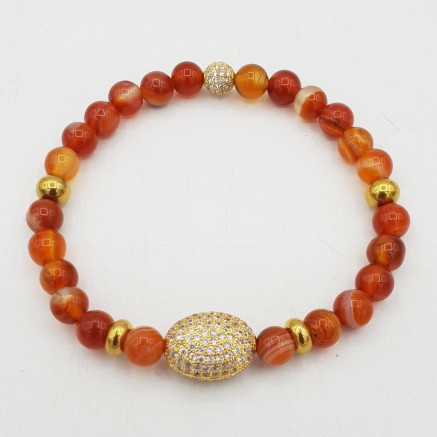 Bracelet made of amber, Botswana Agate