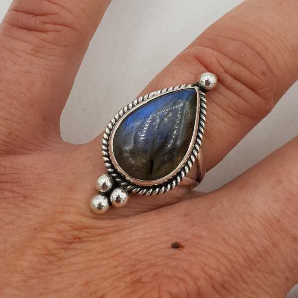 925 Sterling silver bezel set Labradorite 16.5 mm