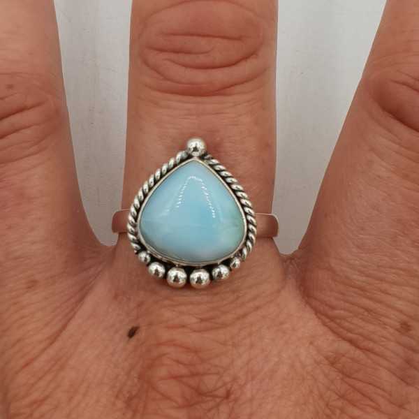 925 Sterling silver ring with Larimar (19 mm)