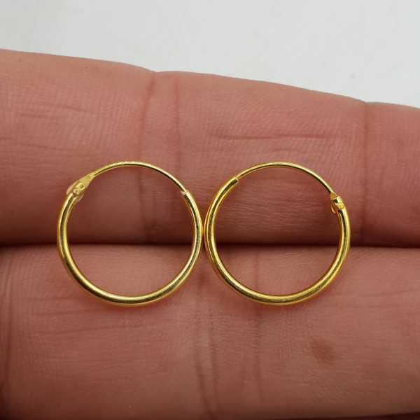 Gold-plated creoles of 14 mm
