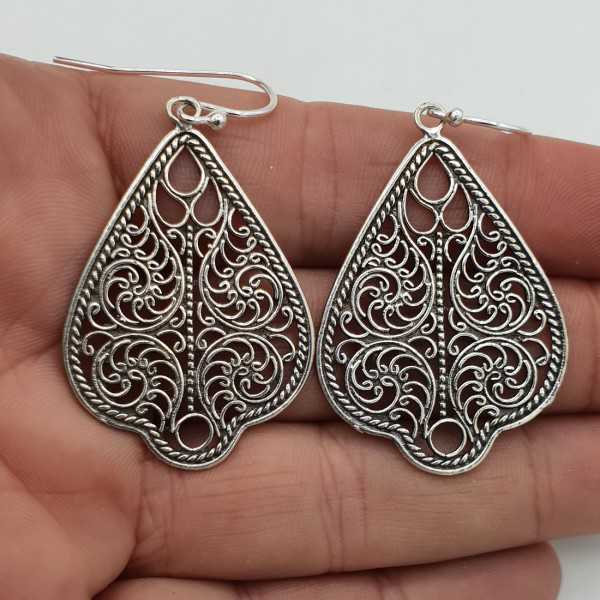 925 Sterling silver filigree drop earrings