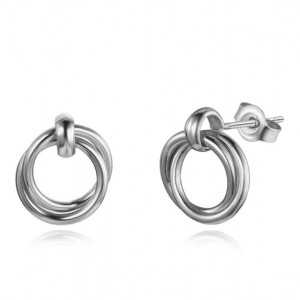 925 Sterling Silber Ohrringe, Doppel Ringe