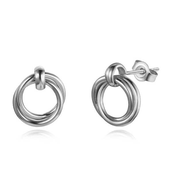 925 Sterling zilveren oorbellen double rings