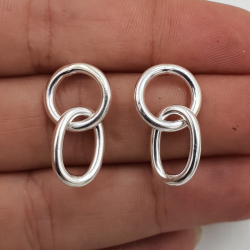 925 Sterling Silber Doppelringohrohrknospen