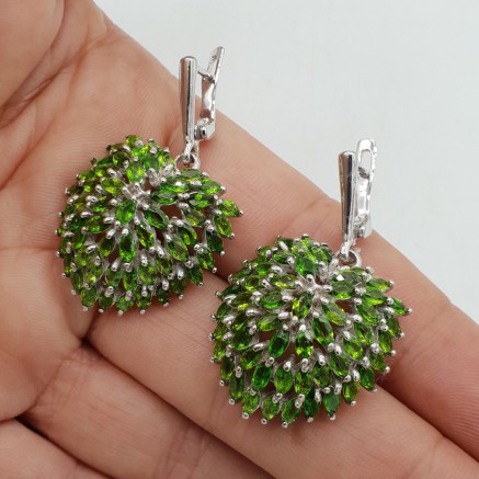 925 Sterling Silver earrings with Tsavoriet