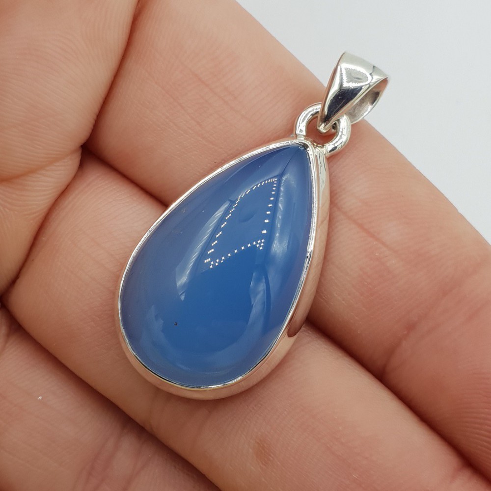 925 Sterling Silber Anhänger Drop -Shaped Chalcedon