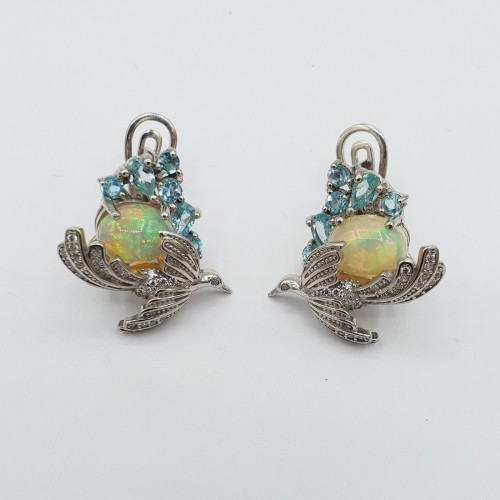 Silver earrings bird set...