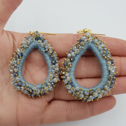 Gilded glassberry earrings light blue