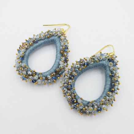 Gilded glassberry earrings light blue