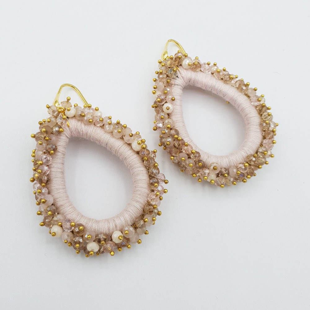 Gilded glassberry earrings light pink