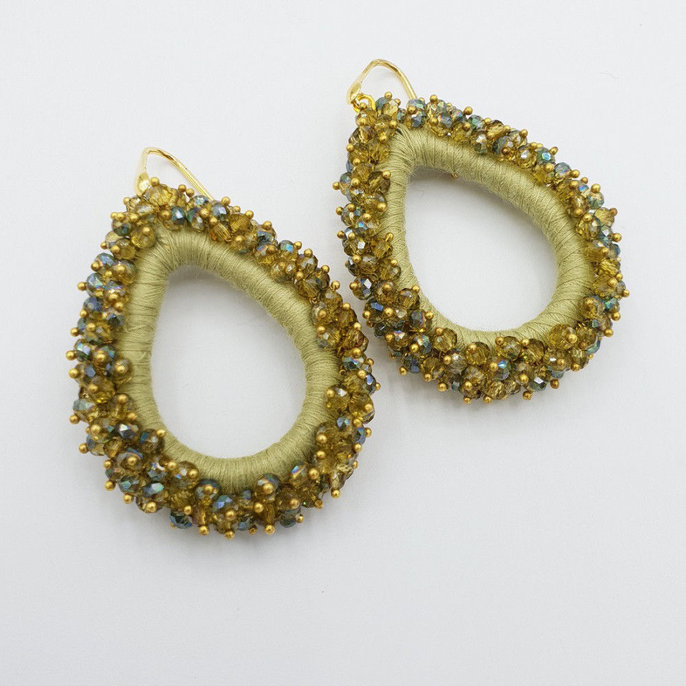 Gilded glassberry earrings green