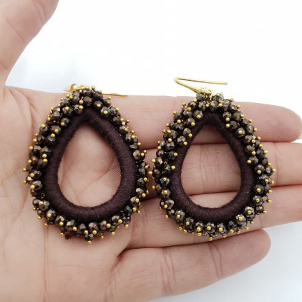 Gilded glassberry earrings chocolate brown