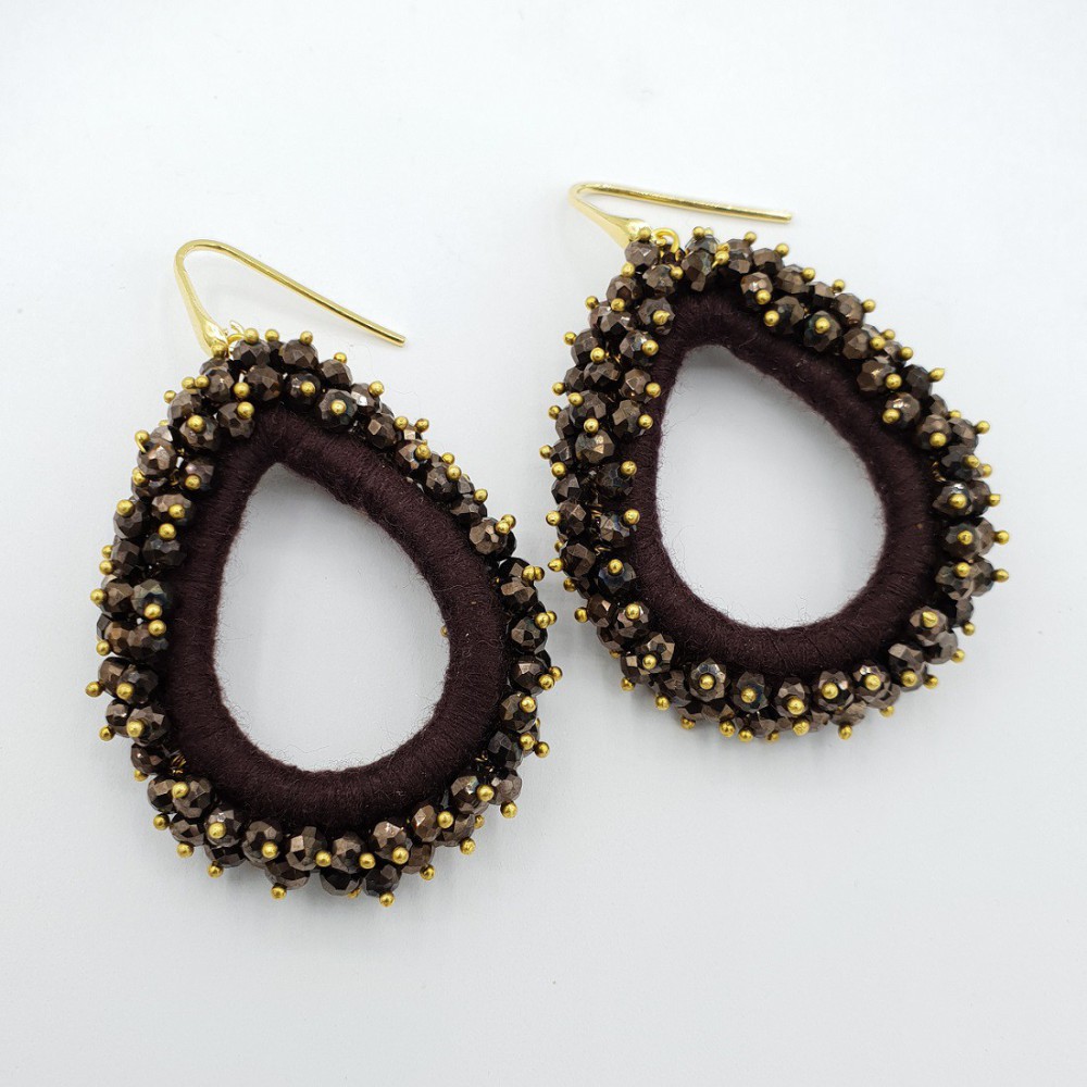 Gilded glassberry earrings chocolate brown