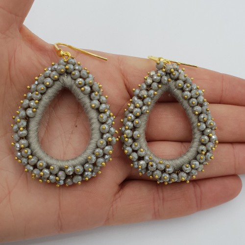 Gilded glassberry earrings gray