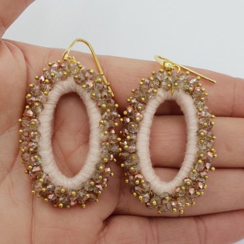 Gilded glassberry earrings oval