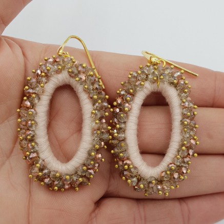 Gilded glassberry earrings oval