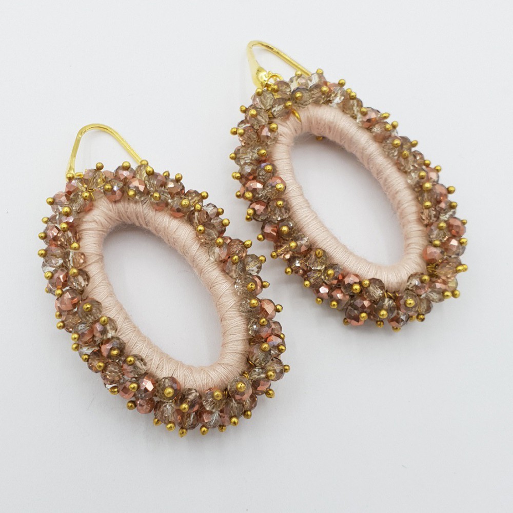 Gilded glassberry earrings oval