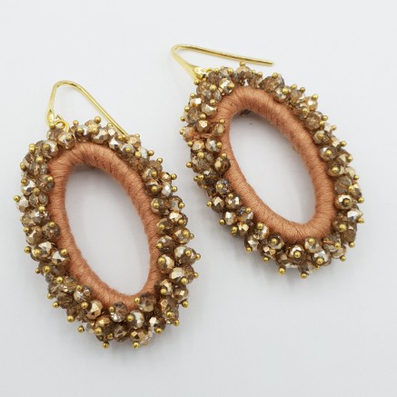 Gilded glassberry earrings oval gold