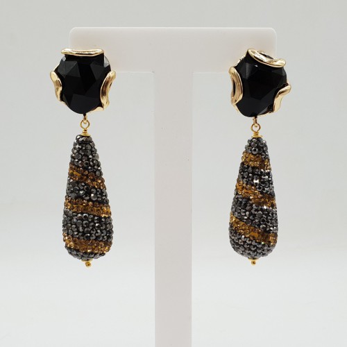 Gilded earrings with a drop...