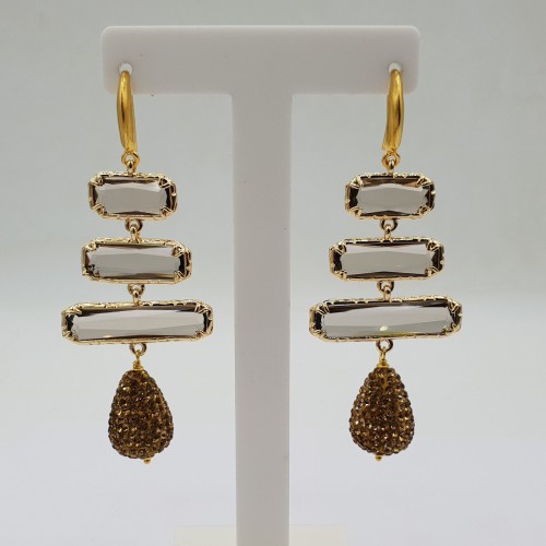 Gilded earrings with a drop...