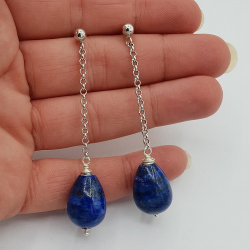 Earrings with sodalite drop