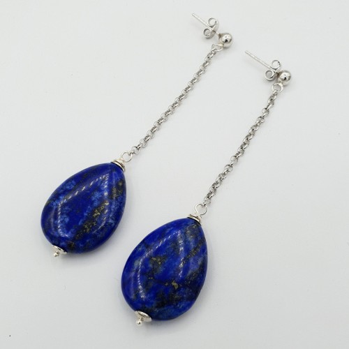 Earrings with lapis lazuli...